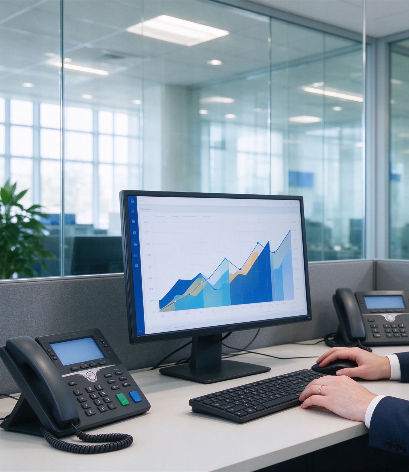 Banking core platform engagement — boardroom scene