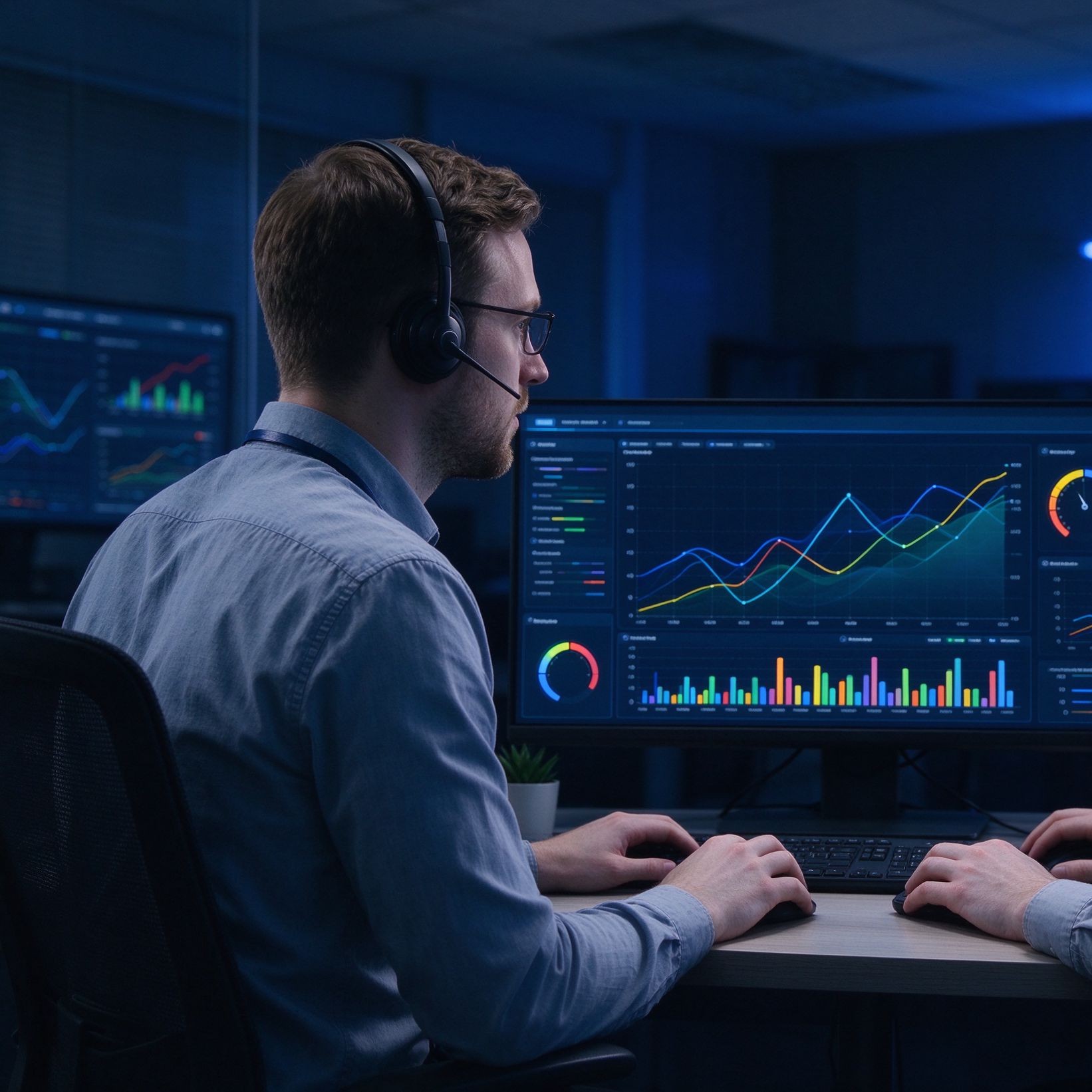 Industrial operations team reviewing production data